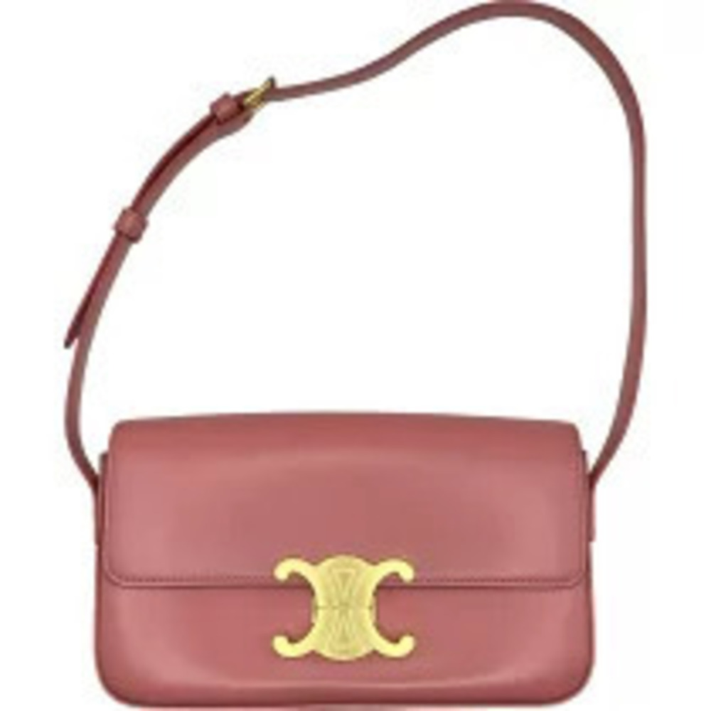 Celine Claude Shoulder Bag Pink Calfskin